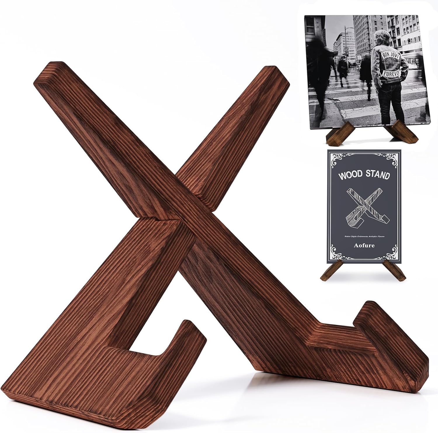 Model Kit Display - Single Wood Vinyl Record Stand, Quick