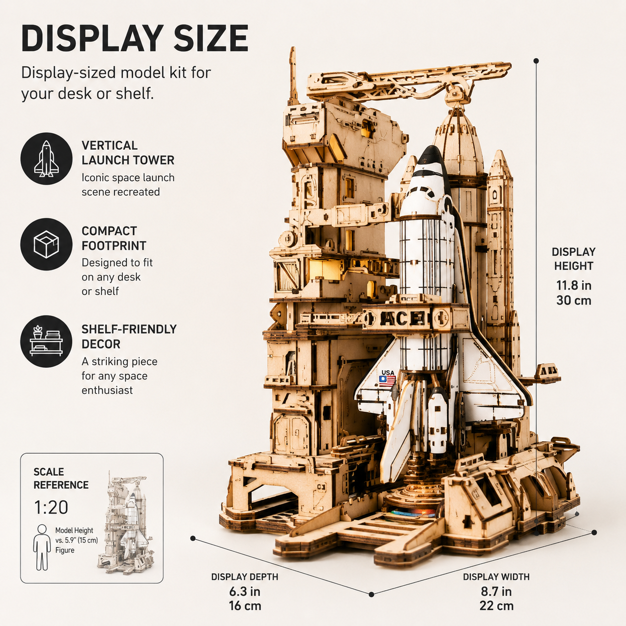 ROKR 3D Wooden Space Shuttle M - Model Kit Wood incelemesi ve fiyatı