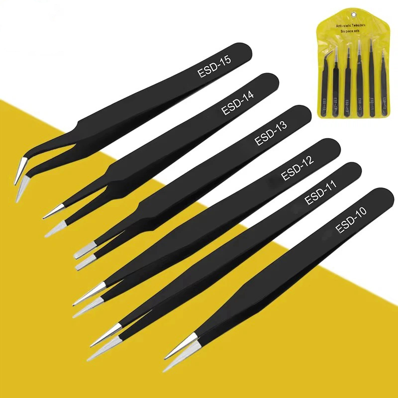 6pcs anti-static stainless ste - Model Kit Tweezers incelemesi ve fiyatı