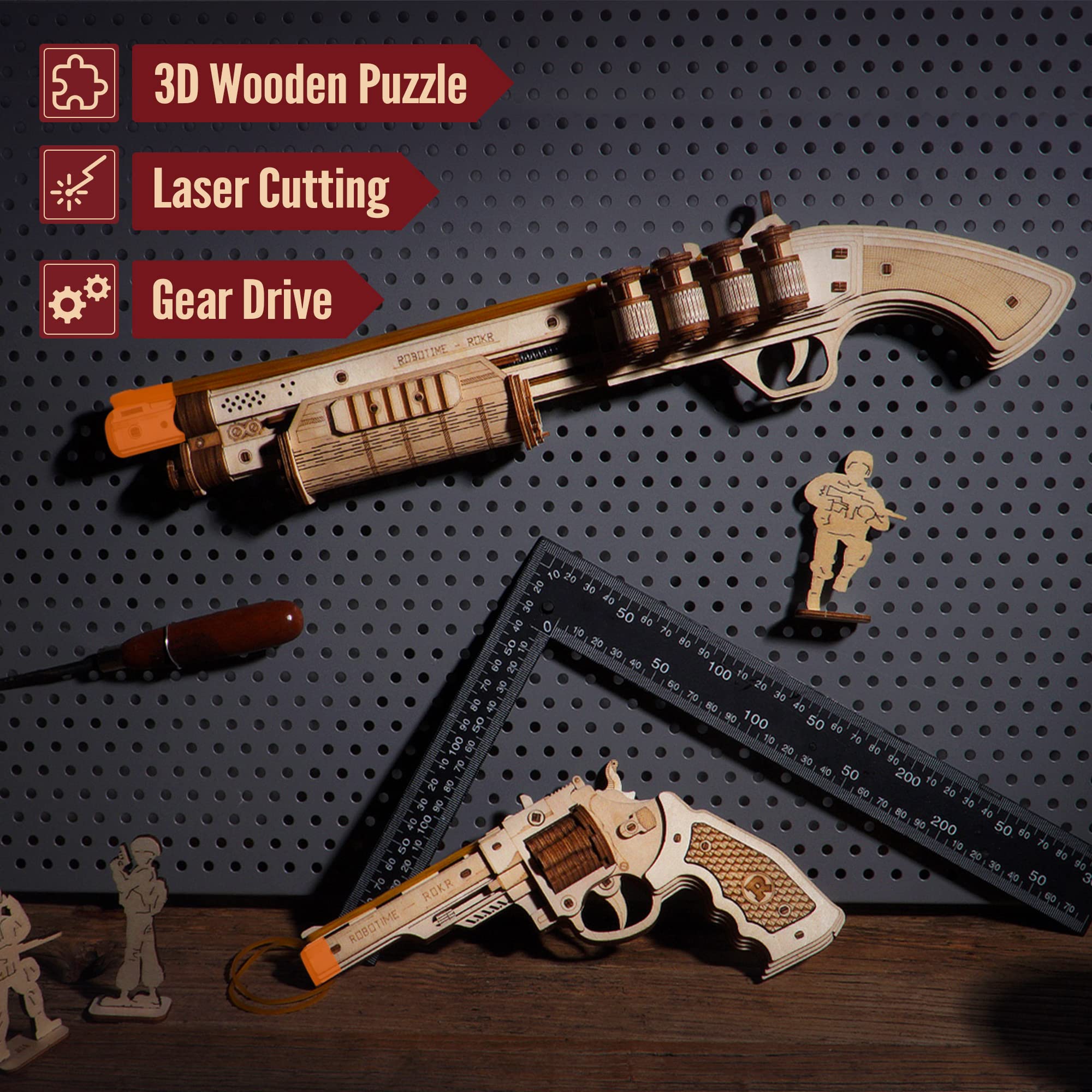 Robotime Rokr DIY Revolver,Sca - Model Kit Revolver incelemesi ve fiyatı