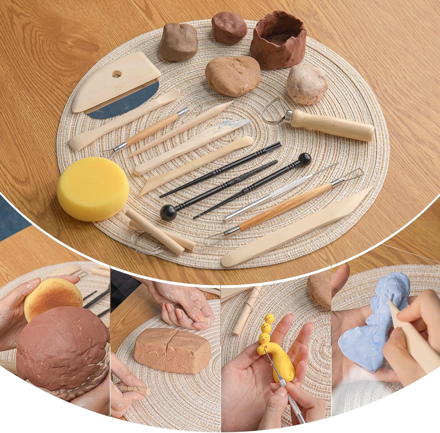 Pottery Tool Kit, 17pcs Polyme - Model Kit Wood incelemesi ve fiyatı
