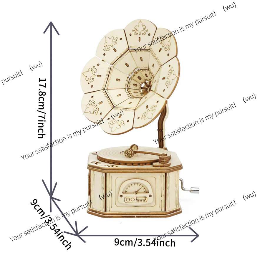 3D Wooden Puzzle Gramophone Mu - Model Kit Wood incelemesi ve fiyatı
