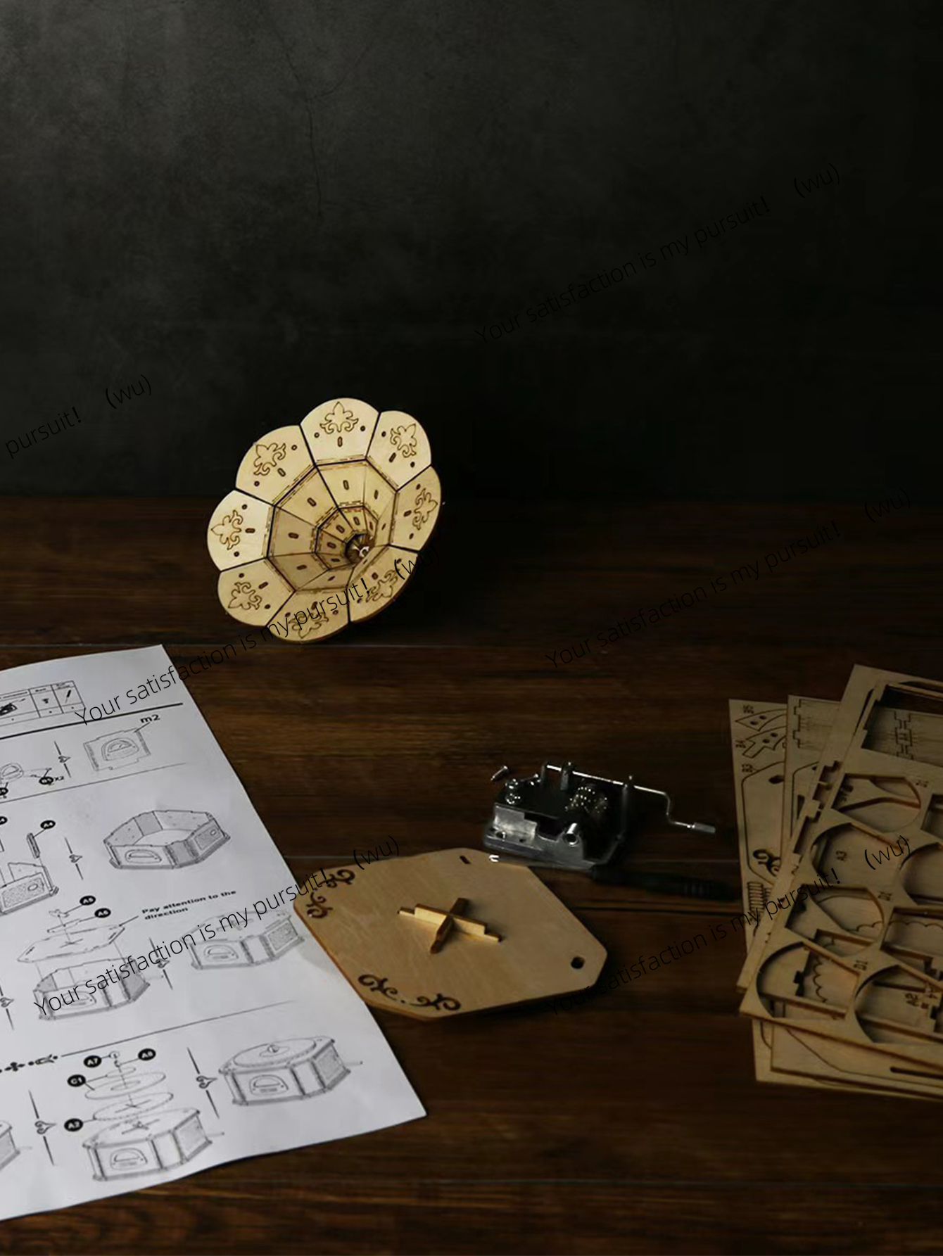 3D Wooden Puzzle Gramophone Mu - Model Kit Wood incelemesi ve fiyatı